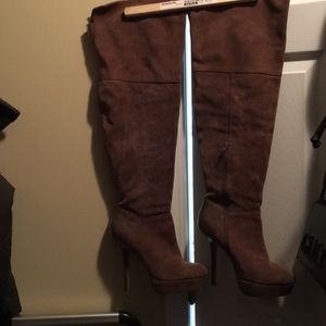 Steve Madden suede platform Thigh High boots
